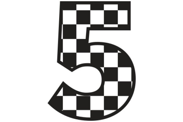 Stylized Checkered Number Five