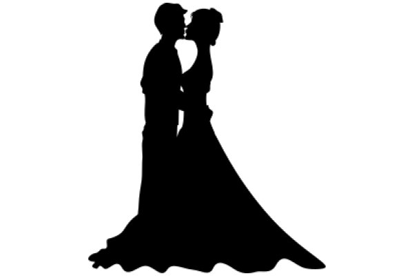 A Silhouette of Love: A Couple's Embrace in