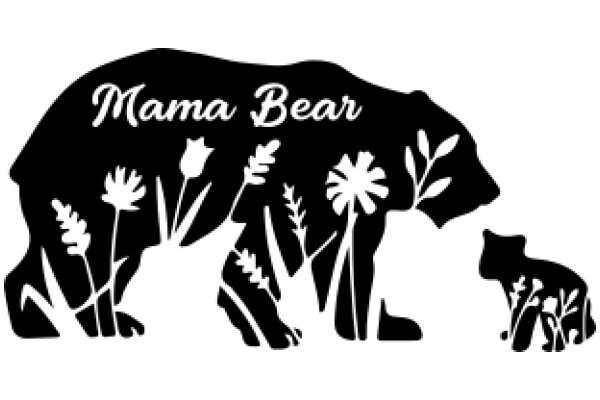 Mama Bear and Cub: A Silhouette of Nature's Bond