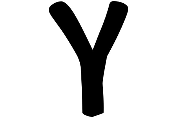 Pixilated Letter Y on a White Background