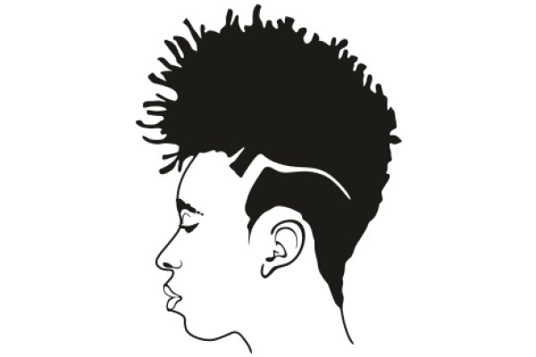 Silhouette of a Person with a Mohawk Hairstyle