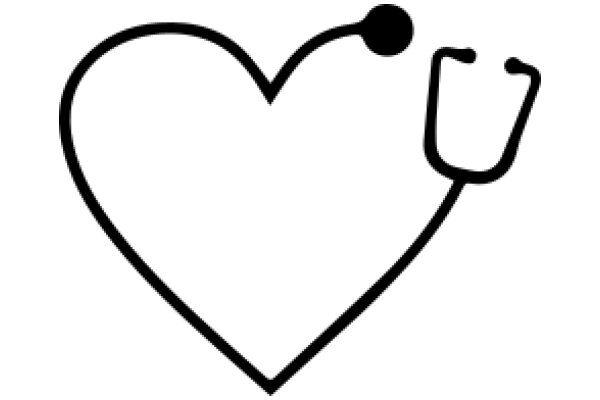 A Simple, Illustration of a Heart and Stethoscope