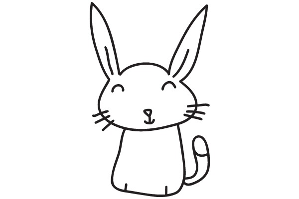 A Whimsical Drawing of a Happy Bunny