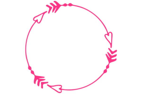 Pink Heart-Shaped Design with Curved Lines