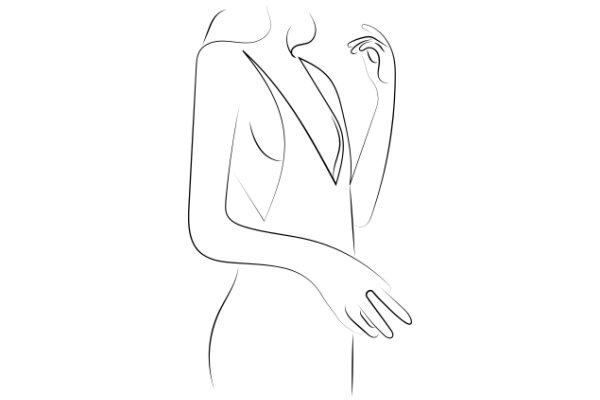 Stylized Line Drawing of a Woman's Torso and Arm