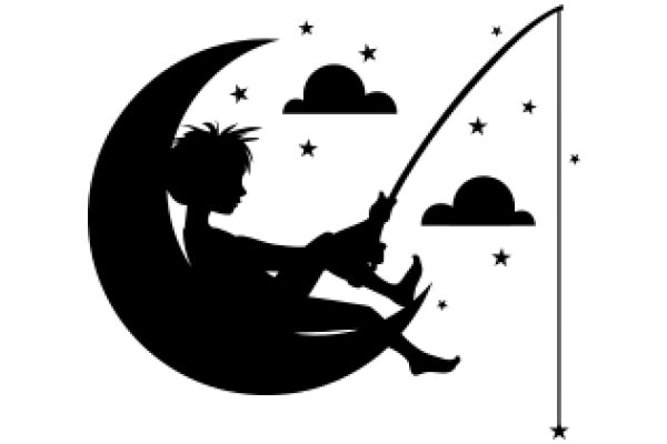 Moonlit Silhouette: A Fishing Adventure