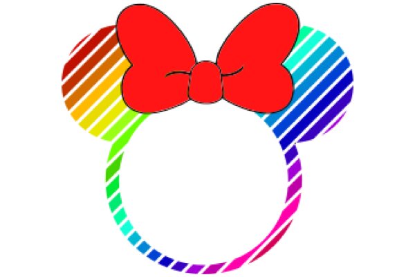 Vibrant Mickey Mouse Ear Logo with Rainbow Colors