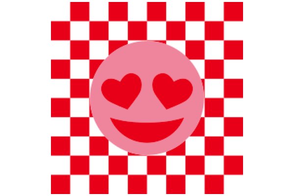 A Heartwarming Pattern of Red Checkerboard and a Smiley Face Emoji