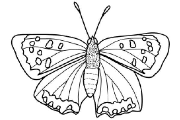 A Detailed Line Drawing of a Butterfly