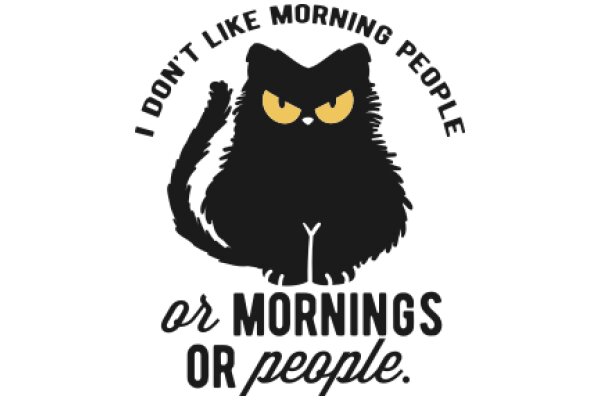 A Whimsical Cat-themed Sign: 'I Don't Like Mornings or People.'