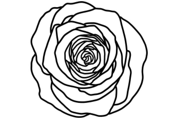 A Rose's Intricate Beauty: A Line Drawing