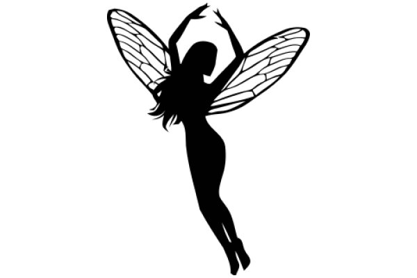 Silhouette of a Female Fairy in Flight