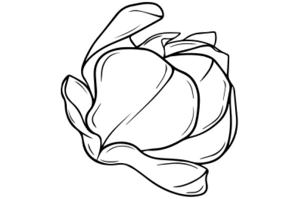 A Simple Line Drawing of a Flower