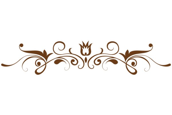 Intricate Brown Floral Design on White Background