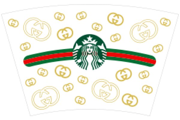 Starbucks Logo with Gold and Red Design Elements