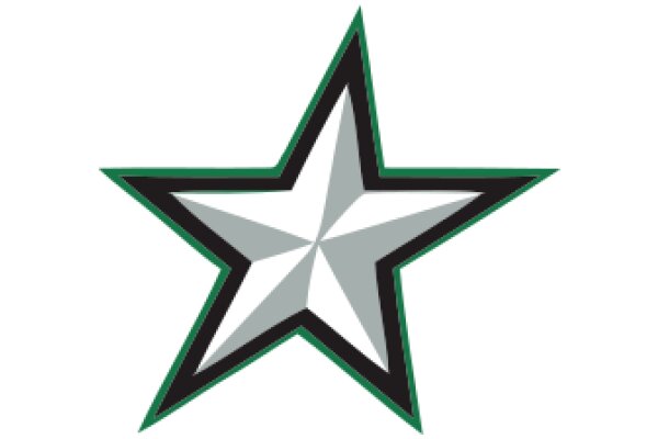 Stylized Star Logo with Green and Silver Accents