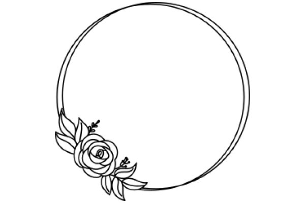 A Rose with a Circle Frame