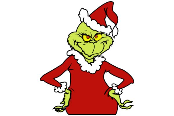 A Festive Grinch in a Santa Hat