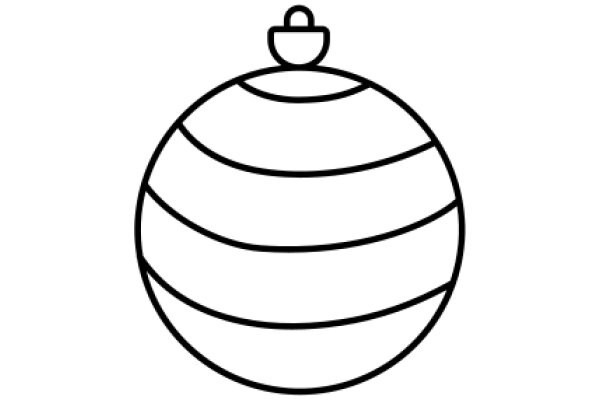 Simplistic Line Drawing of a Christmas Ornament