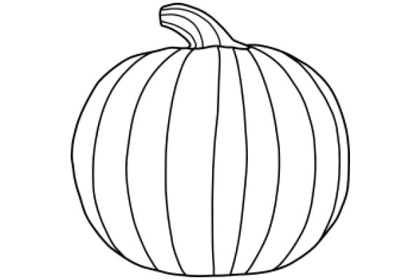 Simplified Line Drawing of a Pumpkin