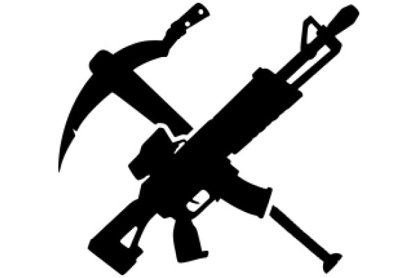 Silhouette of a Gun and a Pickaxe