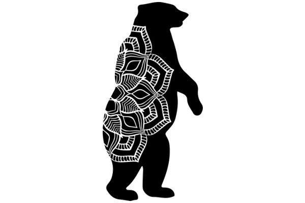 Stylized Bear Silhouette with Intricate Patterns