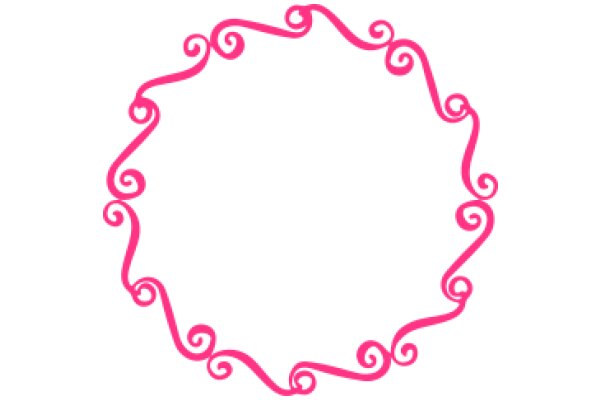 Vibrant Pink Swirl Design on a White Background