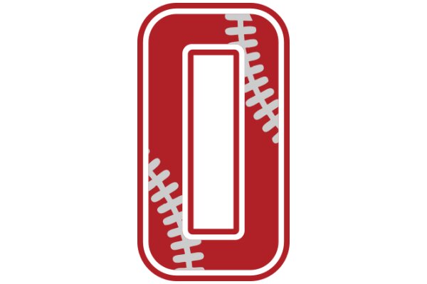 Red and White Baseball Icon with Letter 'U'