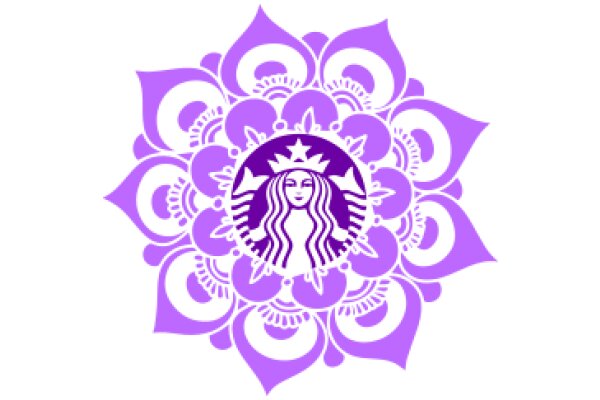 Stylized Starbucks Logo with Purple and White Design