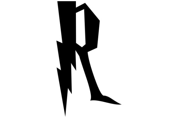 Stylized Letter R with a Lightning Bolt Design