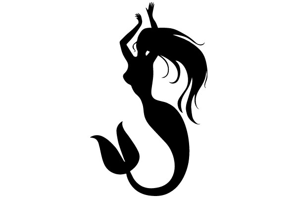 Silhouette of a Mermaid in a Dance Pose