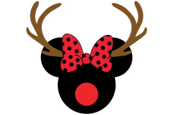 Whimsical Disney-Inspired Character: A Playful Combination of Minnie Mouse and a Deer Head