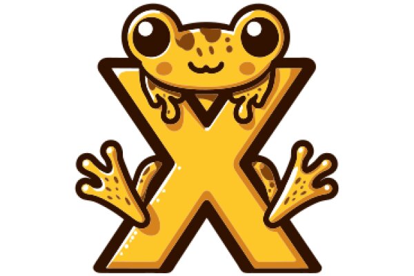 A Friendly Frog Character with a Yellow X Design