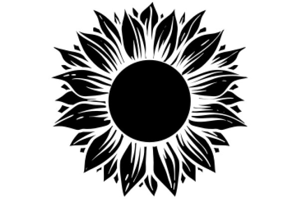 Stylized Sunflower Design with a Black Center