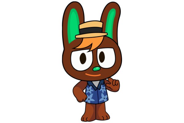 An Adorable Cartoon Bunny in a Stylish Outfit