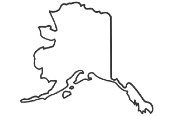 A Simple Line Drawing of Alaska