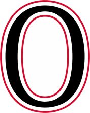 Stylized Letter 'O' with Red and Black Design