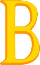 Simplistic Yellow Letter B on a White Background