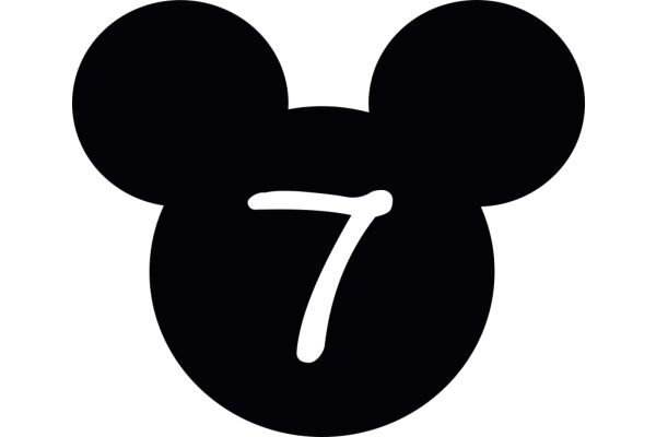 Simplistic Black and White Mickey Mouse Logo