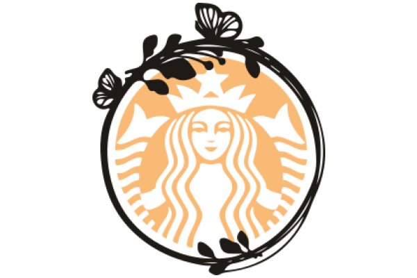 Stylized Starbucks Logo with Floral Accents