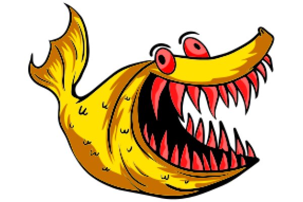 Whimsical Illustration of a Yellow Fish with a Big Smile and Red Spots