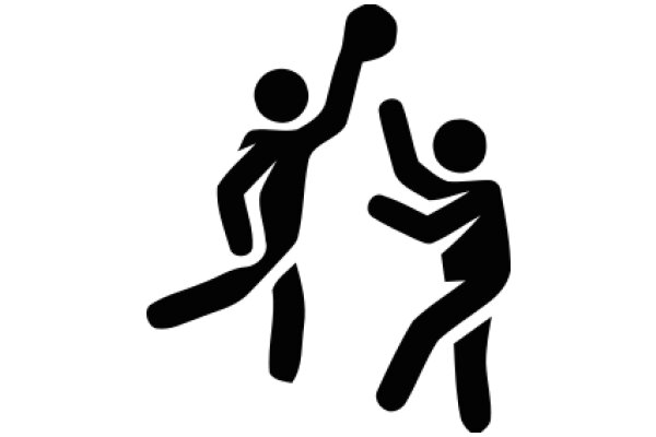 Two Silhouettes of People Playing Basketball