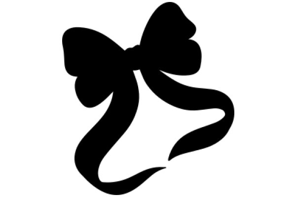 Stylized Black Bow on White Background