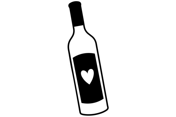 A Simple Illustration of a Bottle with a Heart