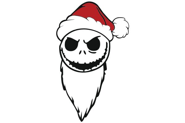 A Festive Holiday Greeting: A Skull with a Santa Hat