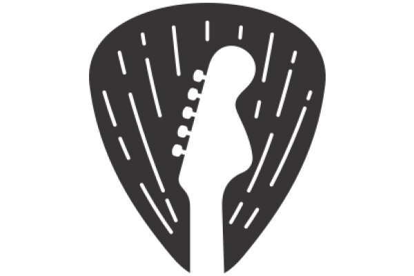 Stylized Guitar Icon with Black Background