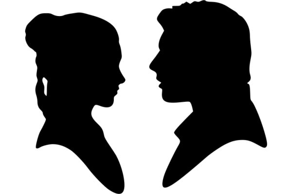 Silhouette of a Couple in Love