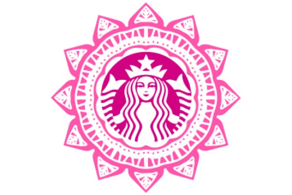 Stylized Starbucks Logo with Pink and White Design