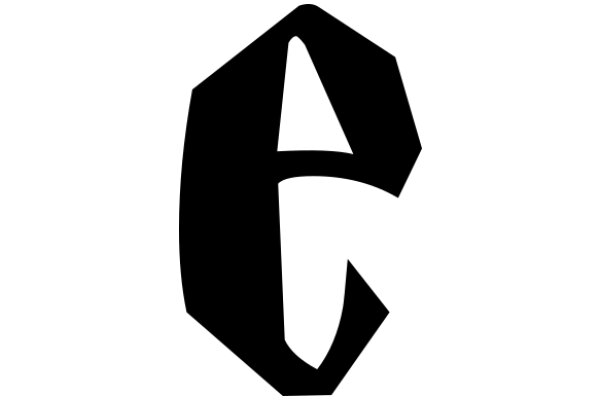 Stylized Black Letter 'A' on a White Background