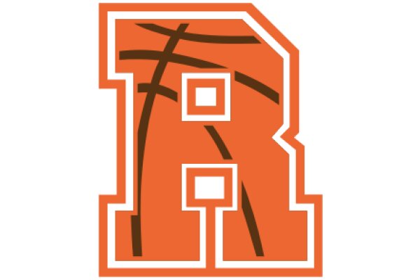 Vibrant Orange Basketball Logo with White Outline